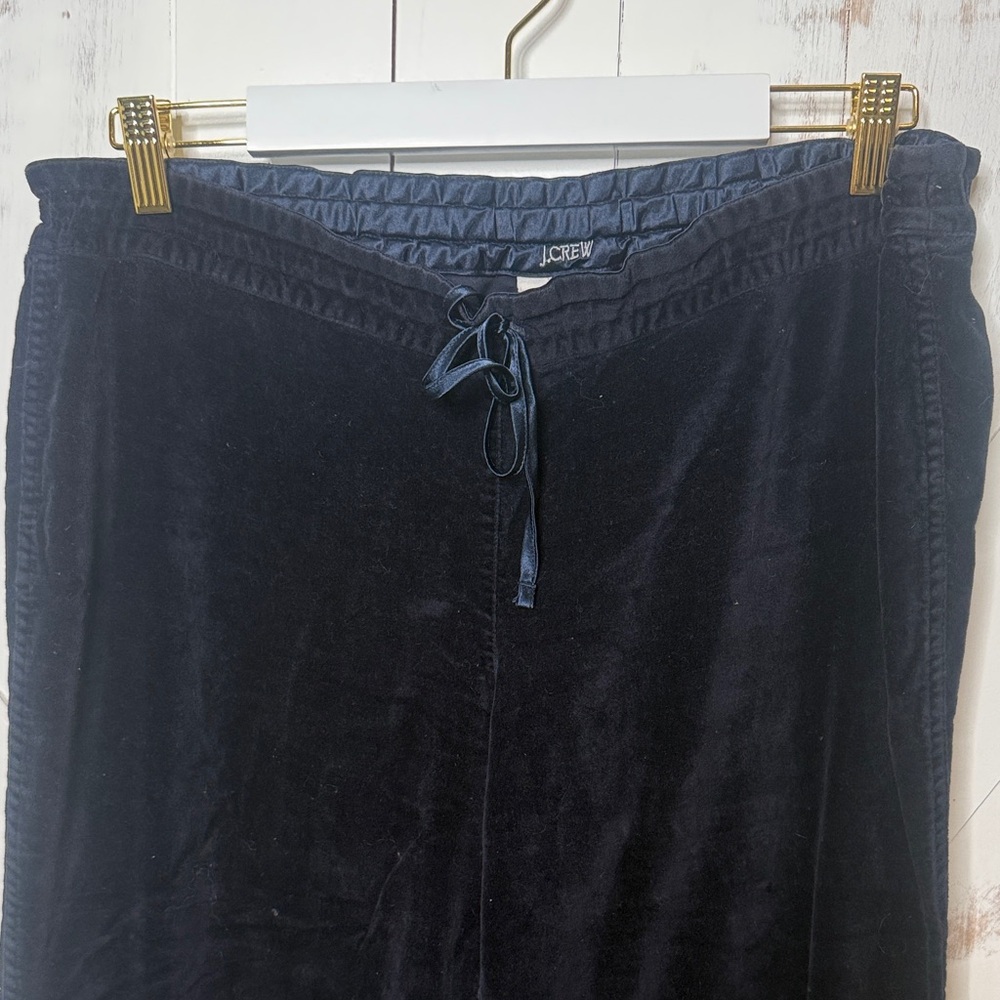 J Crew Navy Velvet Wide Leg Pants - Picture 3 of 8